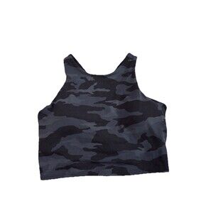 nwot Athleta Small‎ Gray Camo Crop Top Casual Performance Conscious